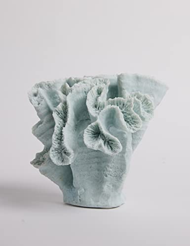 HAUCOZE Ocean Decor Artificial Coral Statue Modern Sculpture Home Gifts Table Centerpiece Crafts Polyresin Blue Arts 7.5inch - Image 3