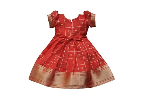 Image of PW PLATYPUS WORLD Baby Girls Ethnic Frock Dress for Kids| Traditional Festive Birthday Outfit | Baby Girls Lehenga Choli