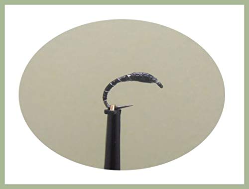 Barbless Black Buzzers, 6 Pack Black Epoxy Buzzer, Choice of sizes Fly Fishing (14)