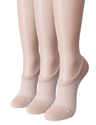 OSABASA Womenâ€™s Bamboo No Show Casual Socks Low Cut Crew Pack of BEIGE Asia S (SET3CWMS08)
