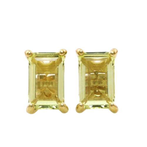 Boucles d'oreilles quartz citron naturel argent doré femme