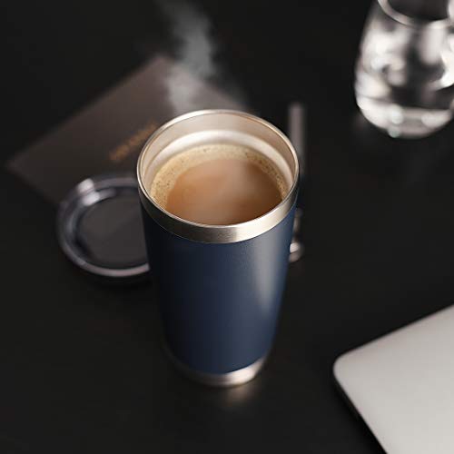 Domicare 20Oz Stainless Steel Tumbler Bulk With Lid, Double Wall Vacuum Insulated Travel Mug, Powder Coated Coffee Cup, Navy, 4 Pack #TOP6