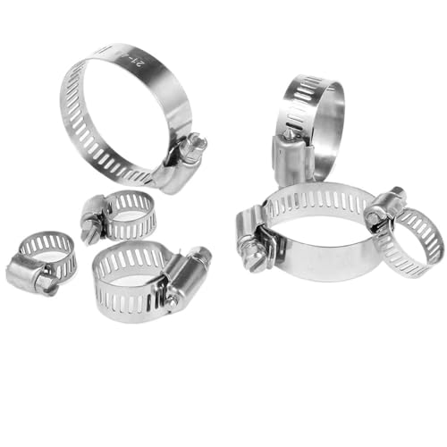 Image of 10pcs Stainless Steel Adjustable Drive Hose Clamps Fuel Line Worm Size Clip Hoop Hose Clamps(19-29mm)