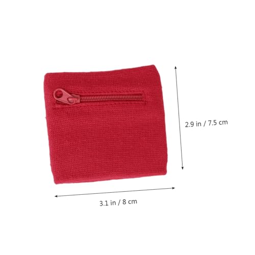 2pcs Running Belt for Men Wristband Bag Zipper Keys Pouch Small Pouch Wristlet Straps Red Bag3