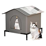 Wasserdichtes, tragbares und isoliertes Katzenhaus for den Außenbereich, erhöhter Haustierunterstand for den Winter, Scheune, Terrasse, Wohnanlage(M)