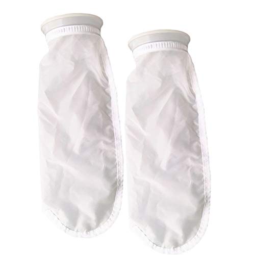 HRTFILTERS 100 Mikron Nylon Mesh Filtersocken 10,2 cm Ring - von 38,1 cm lang - Aquarium-Wasserfilterbeutel - 2er-Pack (100 Mikrometer - 10,2 x 38,1 cm) Cover