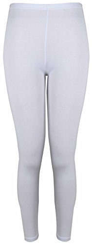 Legging femme jersey blanc pour tenue de détente et sortie décontractée longue taille 44-46