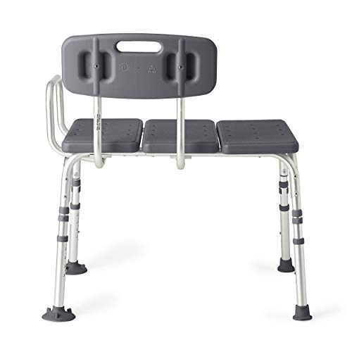 Medline Tub Transfer Bench, Shower Chair For Seniors Is Adjustable, Gray #TOP2