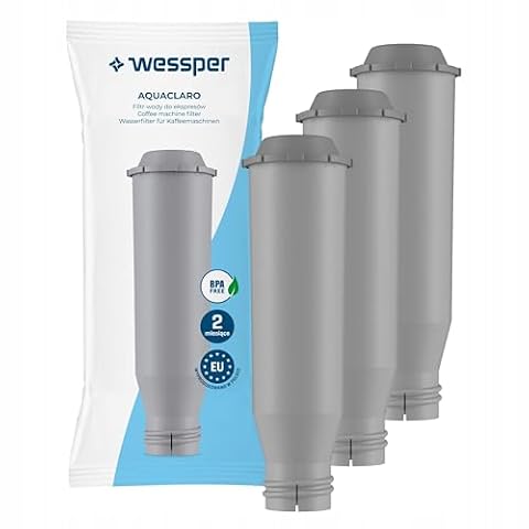 Wessper Wkłady filtrujące do wody do ekspresów do kawy, filtr wody – kompatybilne z ekspresami do kawy Krups F088, Nivona, Siemens, Bosch, AEG – 3 sztuki w opakowaniu
