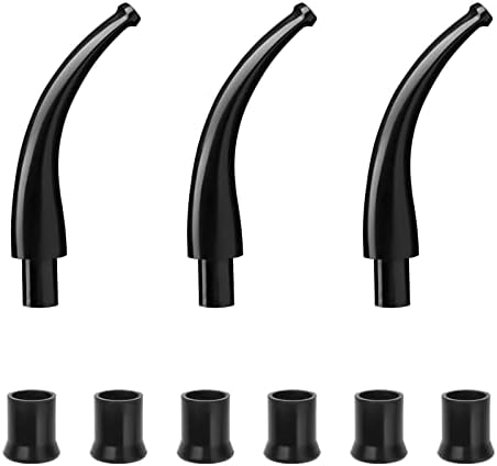 Obetis 3 Pcs Bent Pipe Stems for Tobacco Pipes, Acrylic Pipe Mouthpiece, Suitable for Smoking Pipe of 9mm Pipe Filter