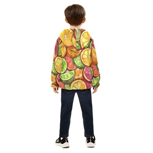 Fruit Fashion Girls Fleece Jacket Girls Fall Jacket Girls Zip Up Hoodie Girls Sherpa Jacket 2-10T4