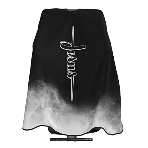 Capa para cortar cabello negra unisex ajustable 55"x66" miniatura 5
