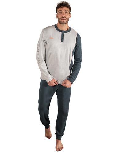 o-day Wanted | Pigiama Uomo Invernale Lungo 100% Caldo Cotone Interlock in Scatola Idea Regalo di Natale Pigiama Uomo Cotone Lungo Adulto Ragazzo Fantasie Eleganti Abbigliamento Casa (L, Modello 10)