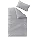 aqua-textil Nele adamaszek Hotel Komplet pościeli 155 x 220 z poszewką na poduszkę 40 x 80 jasnoszary bawełna satyna