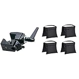 Manfrotto Super Clamp FTC & Amazon Basics leerer Sandsack für Fotografie-Lampenstative, 4er-Pack