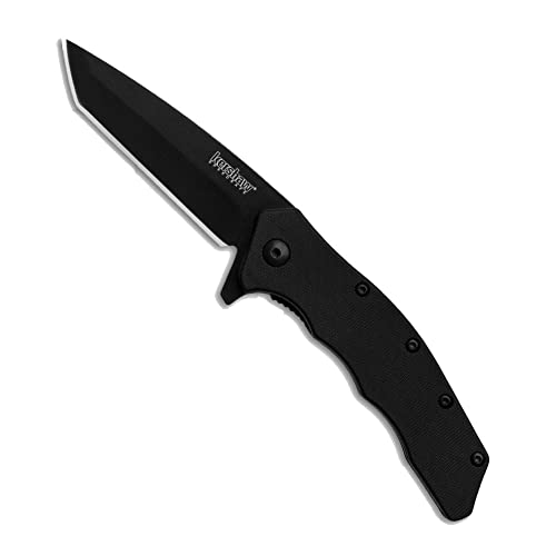 Kershaw Thicket Tanto Assisted Opening Knife Black GFN (Black Plain) 1328