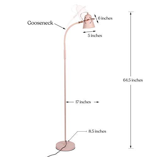 Brightech Zoey Led Floor Lamp - Flexible, Bright Standing Task Light For Puzzles, Crafting, Sewing And Reading - Perfect Dimmable Lighting For Kids Bedrooms, Desks, Nurseries, & Offices - Pastel Pink #TOP1