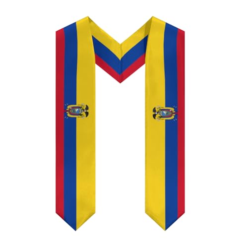 Ecuador Ecuadoran Flag Graduation Stole Sash Shawl for Men Women Thickened V-Neck Scarf for International Students Teachers Study Aboard Graduate Gift 72 inches Unisex