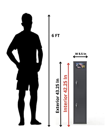 Buffalo 1115 Gun Rifle (32.5"-42") Safe Storage Cabinet Key Lock With Separate Shelf For Handguns Ammo #TOP2