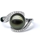NONNYL Gifts for Wife Anniversary Tahitian Black Pearl Rings for Women-Mothers Day Gifts for Mom ...