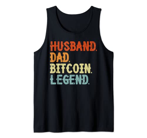 Mens Husband Dad Bitcoin Legend BTC Crypto Miner Daddy Papa Men Tank Top