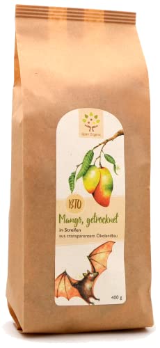 Bio-Mango getrocknet 500g in Streifen aus transparentem Biolandbau Cover