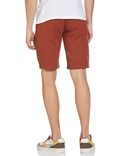 Image of The Indian Garage Co Men Slim Fit Solid Mid-Rise Chino Shorts