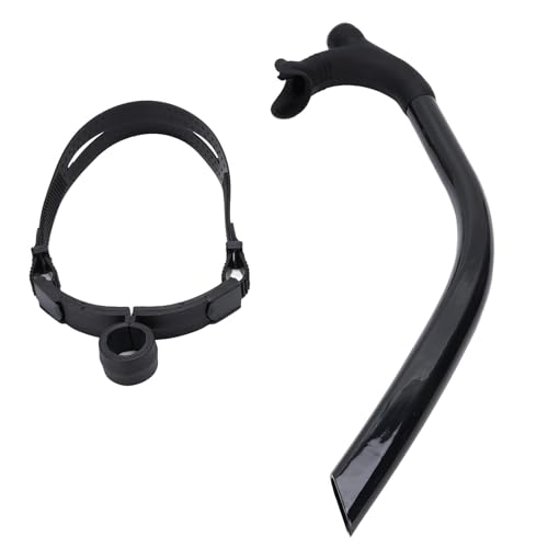 Tubo de Respiración Frontal de Natación Sprepect Silicone, PVC Snorkel Pullón para Entrenamiento de Natación para Adultos Práctica de Estilo Libre para Principiantes Positivos, Snorkels (Black)