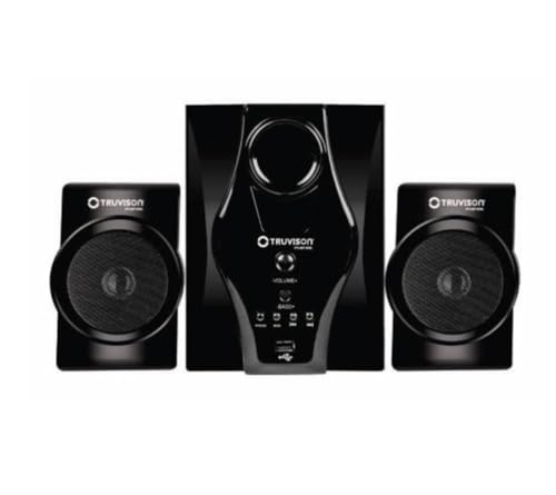 Image of Truvison 2.1 Channel Home Theatre Speakers, 7000W PMPO, Bluetooth, USB, MP3 Playback, Remote Control, Black