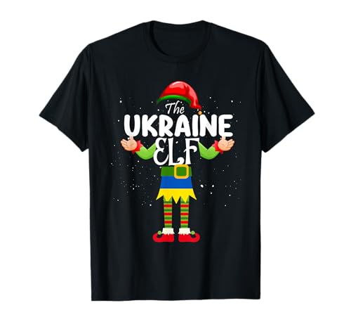 Ukraine Elf Matching Proud Patriotic Group Christmas Party T-Shirt