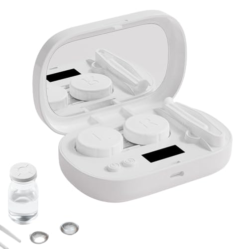 Máquina Limpiadora Para Lentillas,Dispositivo Portátil De Limpieza Para Lentes Con Tecnología Ultrasónica - Estuche Inteligente Recargable Con 5 Modos Y Solución De Remojo Para Adultos, Familia Y