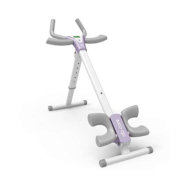 leikefitness Height Adjustable Ab Trainer Abdominal Whole Body Workout Machine Waist Cruncher Core Toner Leg Thighs Buttocks Shaper with LCD Monitor AB9380 (White)