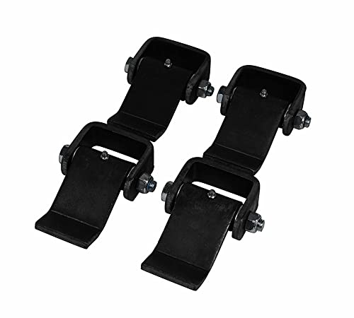 Mytee Products 4 Pack Steel Dump Trailer Hinges - Strap Style Short Leaf, Black Heavy Duty Weld On Greaseable Dump Trailer Door Gate Hinge - Allows Smooth Inward & Outward Door Opening #TOP4