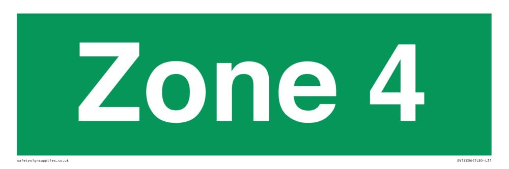 Zone 4 Sign - 300x100mm - L31