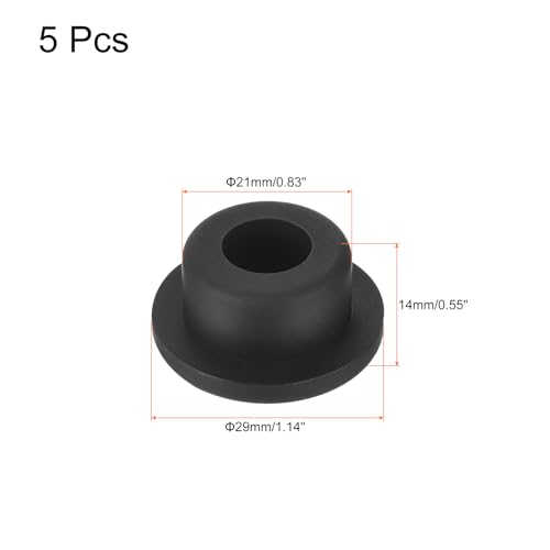 Image of uxcell High Temp Silicone Plug Mount Dia 21mm /0.83 inch t Shaped Rubber Stopper Hole Plugs for Powder Coating Plating Waterproof Plugs Sealing Plugs Black Pack of 5(OD 29mm)