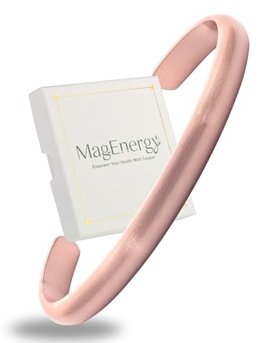 MagEnergy Kupferarmband für Männer & Frauen, 100% reines Kupferarmband, roh, massiv & unbeschichtet, handgefertigtes zeitloses tibetisches Armband (minimalistisches Design)