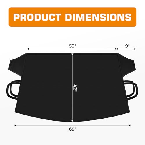Image of Kingfun Windshield Cover for ice and Snow - Windshield Frost Cover for Most Cars, SUVs, Trucks - Ice, Frost, Wind car Windshield Snow Cover, Best Winter Gifts Car Accessories - Medium (69 inchx42 inch)