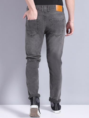 Image of The Indian Garage Co Men Slim Fit Solid Mid-Rise Jeans