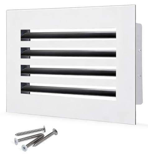 12x8 Modern AC Vent Cover – Decorative Air Vent Register Grille, Linear Slot Diffuser, Adjustable Airflow, Quiet Operation, HVAC Vent Cover for Ceiling, Wall & Floor, White Aluminum Alloy by Soknockk - Used condition - US$46.29