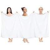 40x80 Inches Jumbo Size, Thick and Large 650 GSM Bath Sheet 100-Percent Genuine Cotton, Luxury Hotel & Spa Quality, Absorbent and Soft Decorative Kitchen and Bathroom Turkish Towels, Snow White