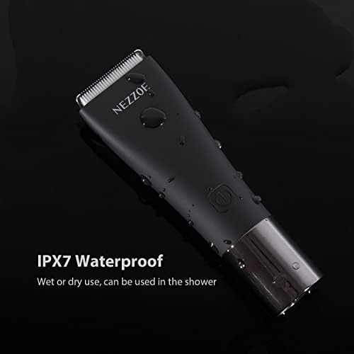 NEZZOE Body Hair Trimmer, Electric Groin Hair Trimmer & Razor, Replaceable Ceramic Blade Heads, Waterproof Wet/Dry Clippers, USB Rechargeable