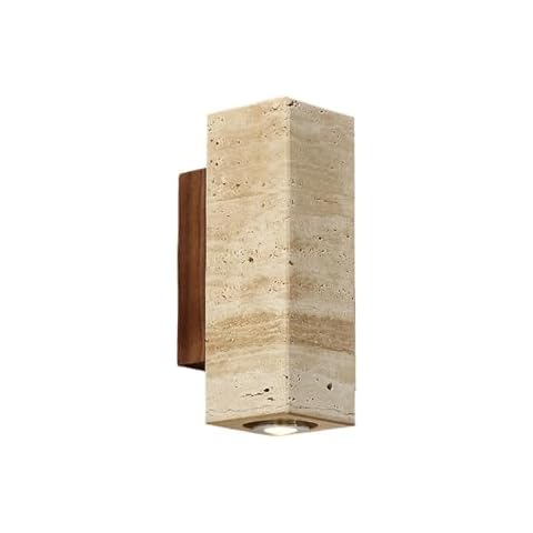 SIYANE Natural Stone Wall Sconce Marble Lighting Fixture Indoor Mid Century Modern Wall Mount Light Farmhouse Bathroom Light Cylinder Hallway Wall Lamp for Bedroom Bedside Living Room Porch Entryway Cover