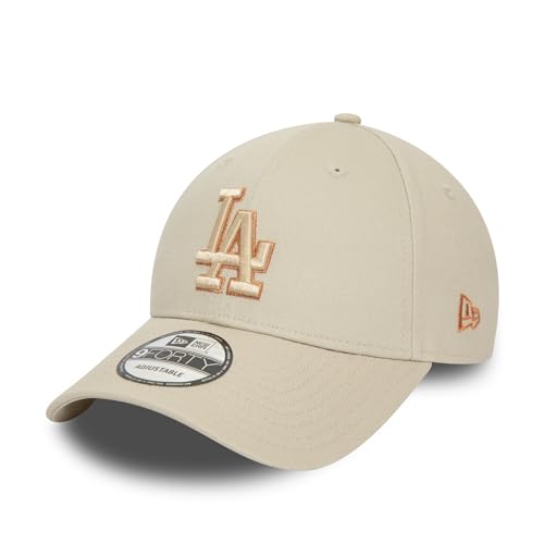 New Era Los Angeles Dodgers MLB Berretto 9Forty Regolabile Cappellino Logo della Squadra Baseball Beige Bronzo