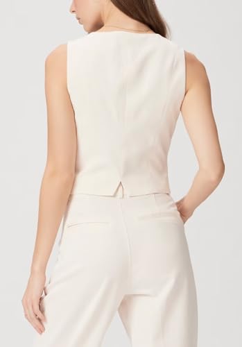 Women's Solid Vest Sleeveless Button Front V Neck Waistcoat Crop Top2