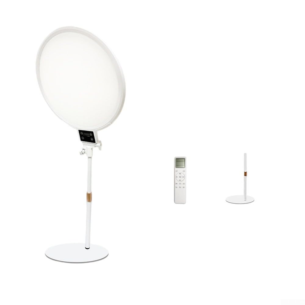 LED per luce ad anello, luce di riempimento morbida dimmerabile con display HD, angolo regolabile per fotografia, registrazione video, streaming live (bianco B)
