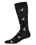 Men's Mallard Duck Crew Socks, Classic Design, Hunting Gifts, Loved by Every Dunk Hunter, One Pair, Black, 10-13