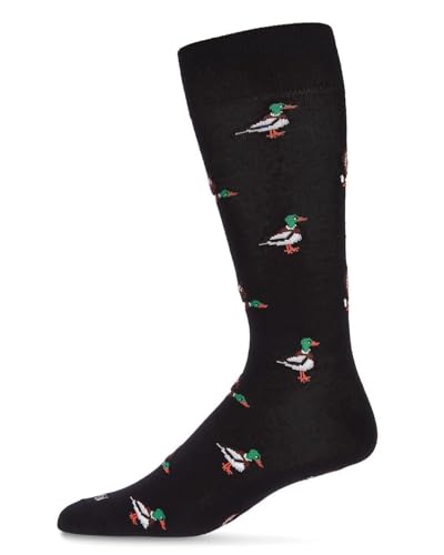 MeMoi Men's Mallard Most Fowl Rayon from Rayan Blend Novelty Crew Sock