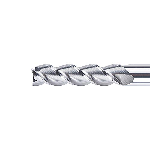 Spetool 3 Flute Carbide End Mill For Aluminum Cut Non-Ferrous Metal Upcut Cnc Spiral Router Bit, 3/8In Shank, Extra Long 3.5 Inch #TOP4
