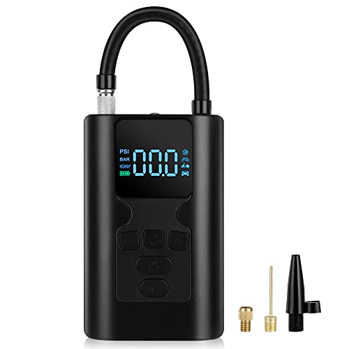 Geohyecc Tire Inflator Portable Car Air Compressor,150PSI Cordless Tire Inflator Inflation Electric Tire Air Pump with LCD Screen Suitable for Cars, Bikes, Balls, Motorcycles