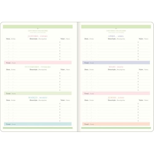 Tilibra - Planner Grampeado 17,8 x 25,4 cm Happy 90 G 2025 - Lilás e azul